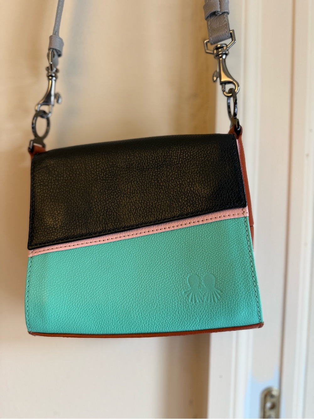 Min & Mon Black, Mint & Pink Crossbody Bag